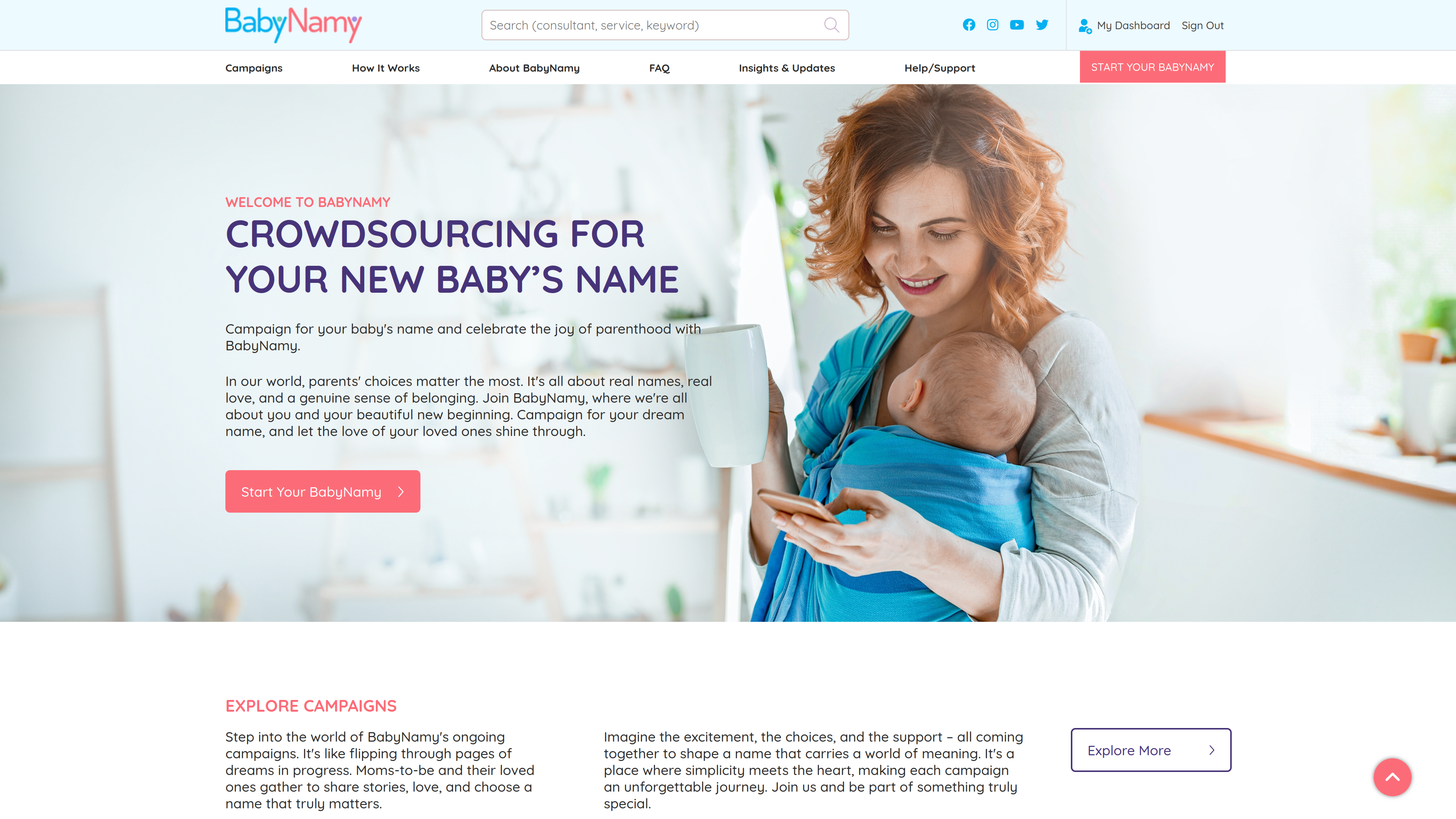 BabyNamy.com Home Page